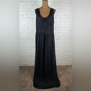 Adrianna Papell Black Beaded Formal Long Maxi  Dress Women’s Size 18W